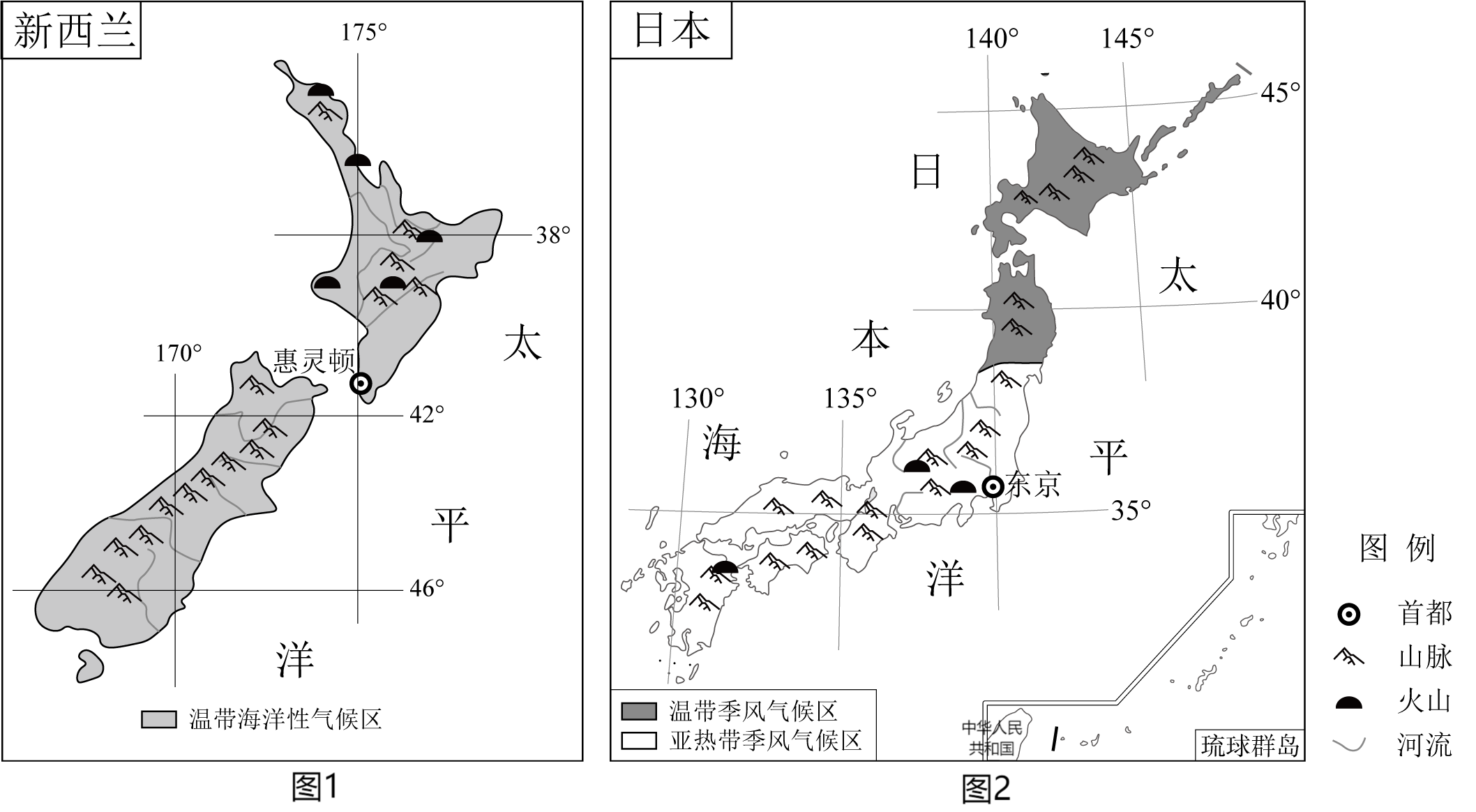 新西兰周边的国家地图图片